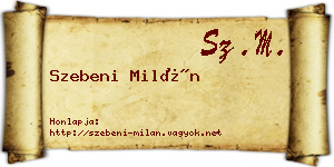Szebeni Milán névjegykártya